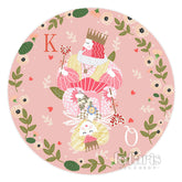 Roi et reine feuilles guirlande toile de fond ronde Saint Valentin